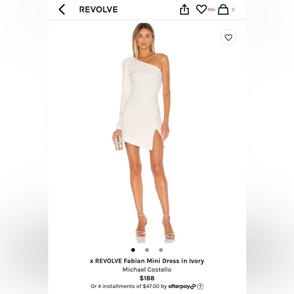 🤍MICHAEL COSTELLO FABIAN MINI DRESS IN IVORY🤍